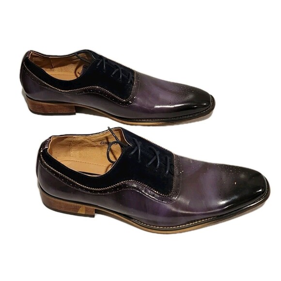 Gino Vitale Men\'s Lace Up Medallion Toe Dress Shoes Purple Size 13 main image 5